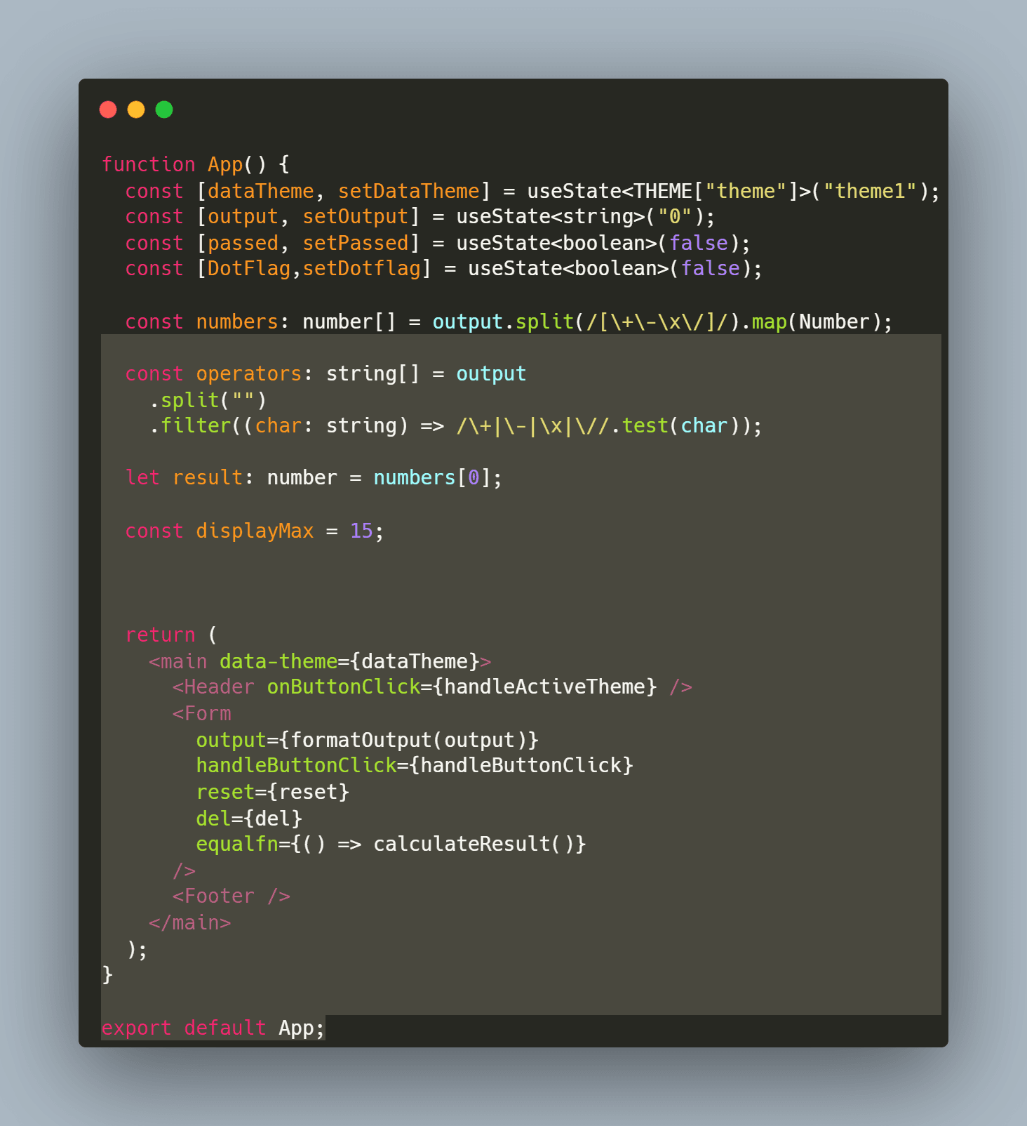 code preview