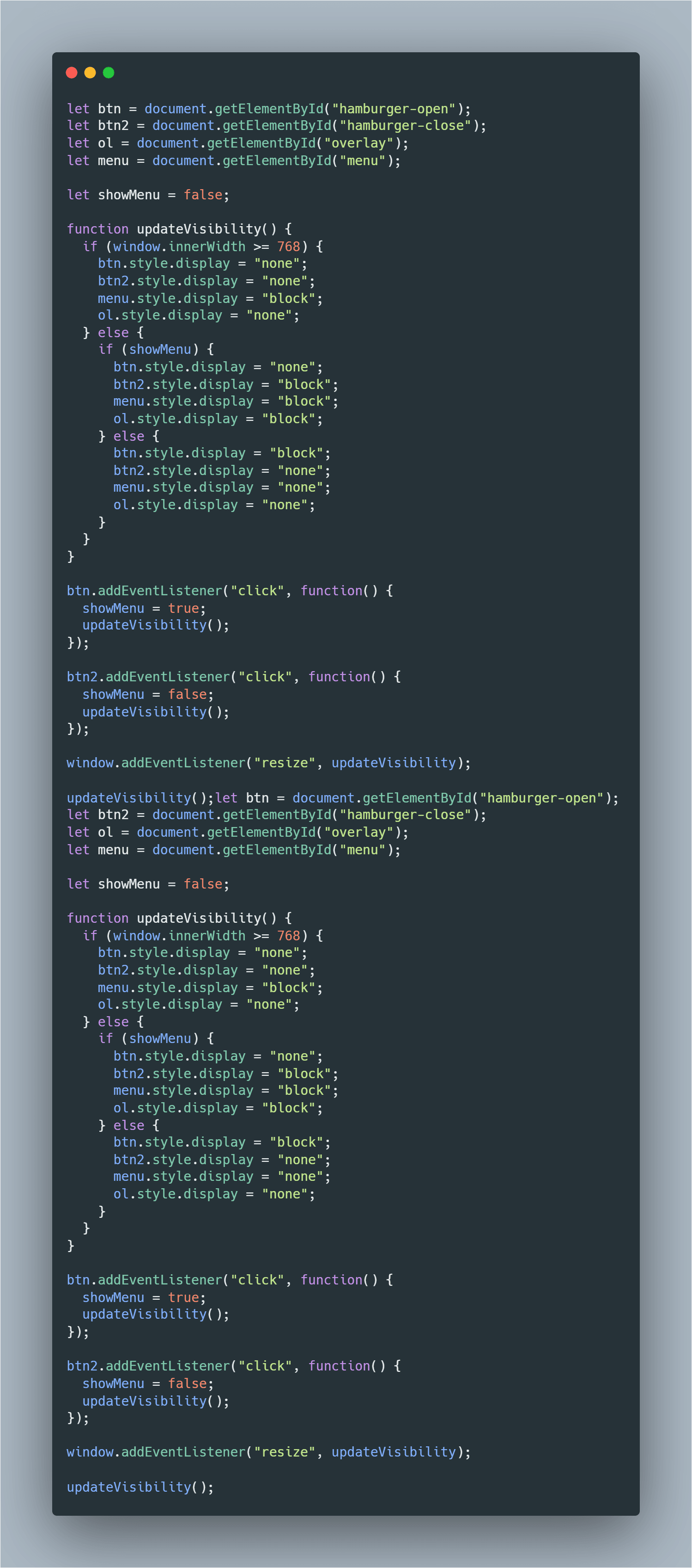 code preview