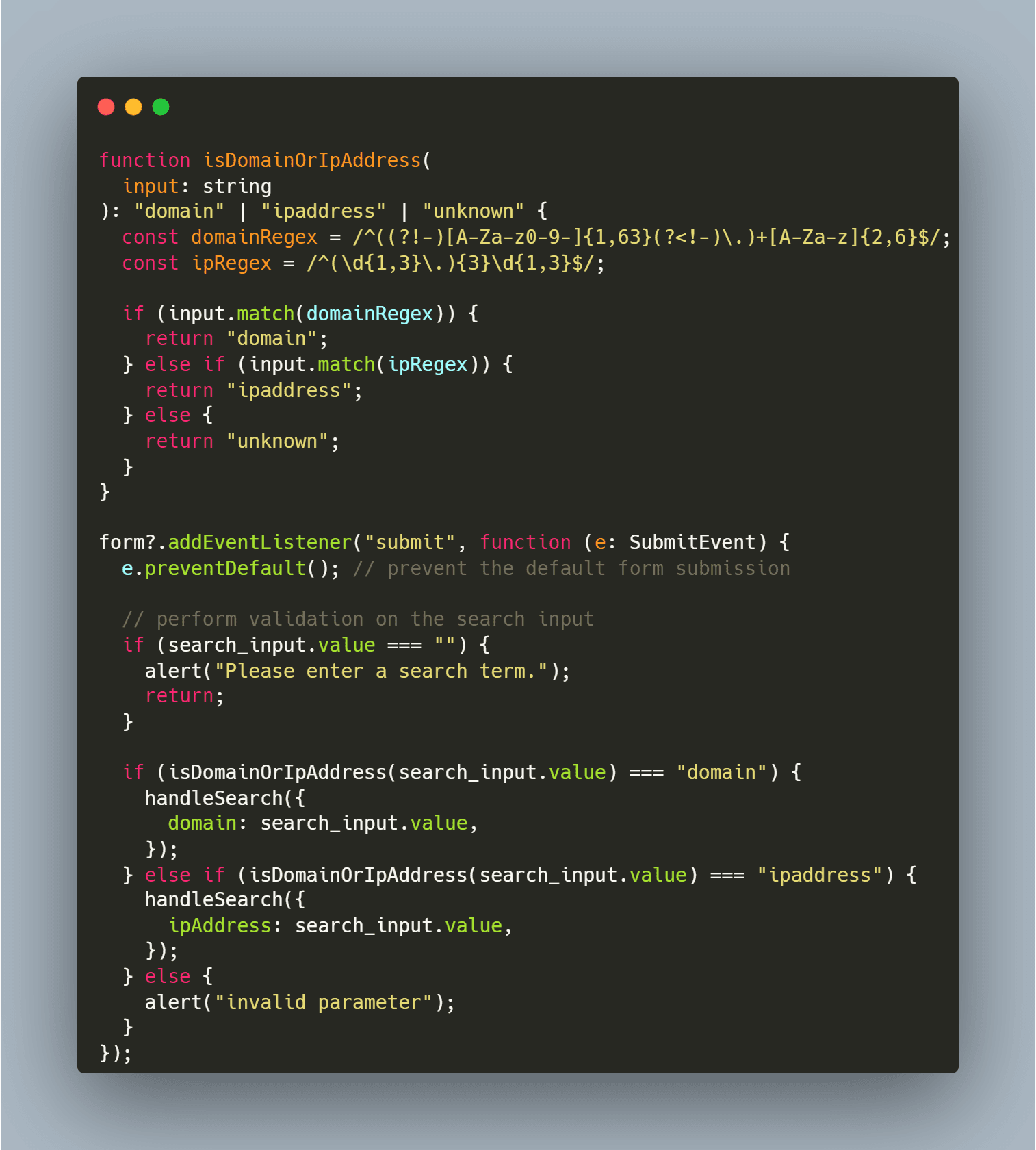 code preview