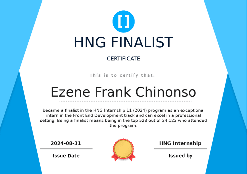 HNG Finalist Certification Image